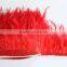 Red Rooster Tail Feather Fringe Trim Fabric For Costumes Decoration