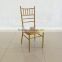 High quality wholesale hotel metal frame Golden Chivari Wedding Chair/ Tiffany Decoration Chair