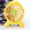 Portable Fan 4 inch 3 Speeds Mini USB Rechargeable Desktop Handheld Vanes Fan With Led Light
