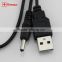 120cm USB Power cable wires with 3.5mm pin cable for flashlight and charger