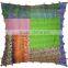 Patchwork Silk Kantha Sofa Cushion Cover Handmade Patchwork Kantha Pillow Cover