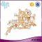 Full jewelled gold zinc alloy rhinestone flower shaped korean scarf clip brooch wholesale