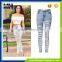 Sexy Female High Waist Snowflakes Jeans Feet Pants