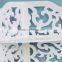 White chinese style movable wood corner shelf design