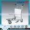 Stainless steel airport luggage trolley with brake