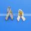 stop violence awareness badge white ribbon brooch pin