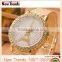 2016 fashion gold mesh band rhinestone tower watch for women
