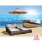 Luxury synthetic rattan outdoor lounge plastic beach sunbeds