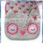 grey and pink heart jacquard fluffy owl pocket scarf for girls