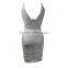 Simple design white spaghetti strap ladies dress china wholesale bandage dress