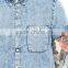 fashion hot sale light blue acid washed denim short shirts JXF060