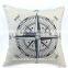 Nautical print throw pillow case/cushion cover Nautical Pillow Mediterranean style Anchors Compass