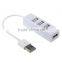 USB HUB High Speed 4 Port Four Port USB 2.0 Hub Splitter Cable Adapter for Laptop PC Wholesales Black / White