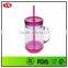 wholesale bpa free double wall 20oz mason jars with plastic lid