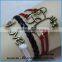 Infinitely brass cat pattern Love braided colorful leather bracelets DIY Christmas bracelet