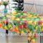 2015 Newest Design Transparent Fruit and Fllower Plastic Tablecloth With Straight Edge