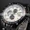 CURREN Black Steel Analog Date Display White Dial Quartz Sport Cool Mens Casual Watch