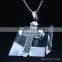 High quality 316 stainless steel cross pendant necklace for men, fashion wholesale chain necklace with cross pendant