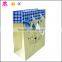Square shape logo print kraft art shopping paper bag with handles for accessories package