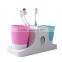 Kids Toothbrush Holder Set Toothpaste Dispenser with 2 Tooth Mugs, Stand Toothbrush Holder Automatic Toothpaste Squeezer