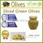 High Quality Sliced Green Olives. Green Olives, Sliced Table Olives 370 ml Glass Jar