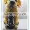 hot selling resin garden dog statues with solar light made in china