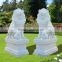 metal garden sculpture stone carving white marble lion statues