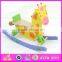 2015 Nursery school toy kids rocking animal toy,Indoor game wooden Ride On Toy,Lovely pig design wooden rocking horse WJY-8009