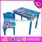 2017 New design home / school / cartoon wooden boys table and chairs W08G199