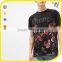 2017 Wholesale New Design Black t Shirt With Floral Rubber Print t Shirts