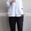 Z&M linen fabric blouse women plus size t shirt custom t shirt for women