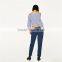 2017 Guangdong Spring Ladies Navy Chinos Designer Pants With Belt