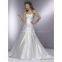 High quality satin lace material appliqued beaded mermaid bridal wedding dress custom made