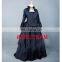 Rose Team-Free Shipping Custom-made Medieval Victorian Gown Ball Costume Dark Blue Gothic Punk Dress