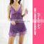 Purple transparent women sexy underwear one piece teddy lingerie