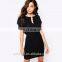 New arrival cup sleeve cut out back black chiffon evening dresses china
