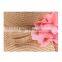 Fashion summer 100% paper floppy wide brim flower accessory beach hat women sex