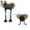 High Quality Fashionable Kids Beanie Hats With Two Fur Pom Poms Baby Fur Hat