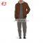 Men's Light Brown leather Bomber jacket with zipper