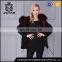Real raccoon fur hooded parka with detachable lining and black shell
