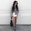 Women V-neck Lotus Root Long Sleeves Sweater KMY1105