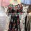 heavy embroidered black short sleeve round neck midi length girl gorgeous lace dress
