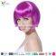 Styler Brand women 10 inch bob hair wig Christmas makeup short straight purple wig