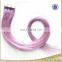 Top grade double drawn tape hair extension color purple human hair weave