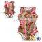 Toddler Girls Floral Print Boho Spring Pom Pom Romper Baby Bubble Romper