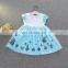 Latest blue western wedding birthday party wear baby girls dress