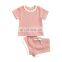 Summer Toddler Baby Girls Boys Clothes Top T-shirt Shorts Solid Outfit