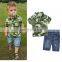 Boy Summer Camouflage Clothing Set Toddler Short Sleeve T-shirt + denim shorts 2pcs Outfit for 2-7T