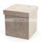 Customized Milk Tea Color!room Furniture Velvet Folding Storage Pouf Stool Ottoman With Sparking Crystal