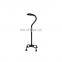 Adjustable height portable disabled medical small base walking aid cane aluminum arm walking cane for elderly